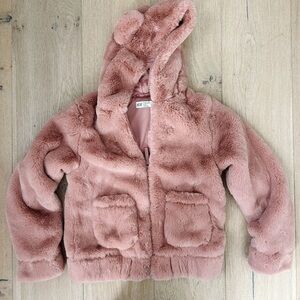 H&M Faux fur jacket with hood
